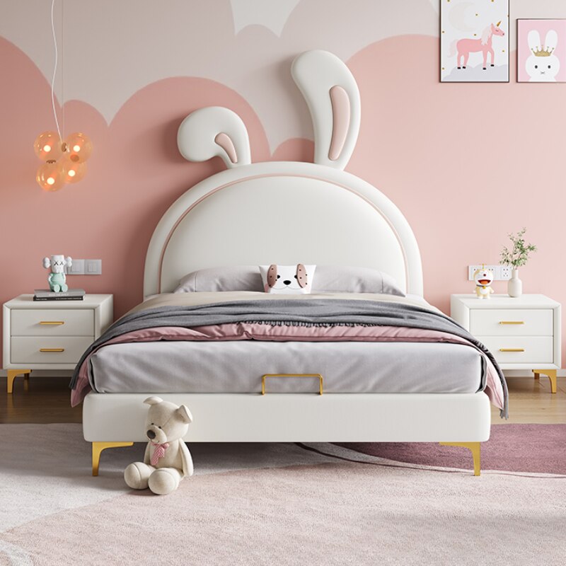 럭셔리 디자인 공주 어린이 침대,  소녀 핑크 어린이 침대, 다기능 레토 밤비니 침실 가구, YQ50CB